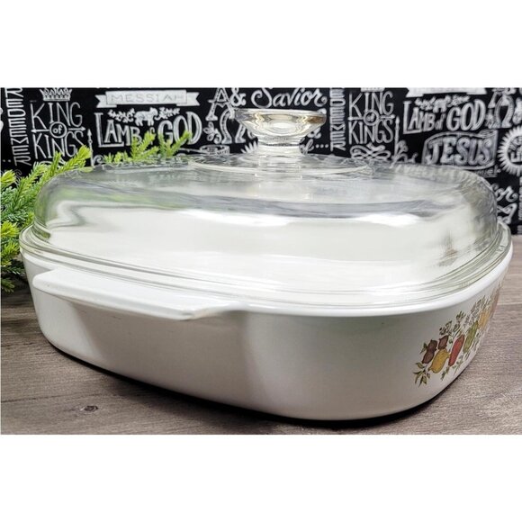 Vintage Corning Ware Pyrex Spice O' Life 2.5Q Casserole Dish A-22-B & Lid A-12-C - Picture 3 of 16